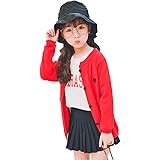 [ＶＩＡＬＥ] ビアーレ Ｕネック カーディガン 女の子 長袖 セーター 子供服 シンプル ニット 無地 キッズ ガールズ