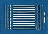 12"w X 8"h 3-Way AIR SUPPLY GRILLE - DUCT COVER & DIFUSER - Flat Stamped Face - Blue [並行輸入品]
