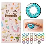 エティア-クールワンデー-全23色【1箱6枚入り】宝石発色の2次元カラコン グリーン 緑 エメラルド -0.00 度なし