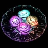 ARDUX 色を変更する防水LEDバラの花フローティングキャンドルナイトライト炎の少ないキャンドルバッテリー駆動（4個入）