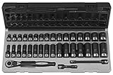 Grey Pneumatic 81635MRD 0.38 in. Drive 35pc Metric Std And Deep Duo-Socket Set - 6 Pt.