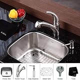 Kraus KBU11-KPF2110-SD20 20 Undermount Single Bowl Stainless Steel Kitchen Sink with Kitchen Faucet 