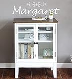 アンティーク調ガラス戸キャビネット マーガレット 幅55cm高さ70cm