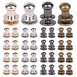 ルボナリエ ネジ式 6mm ギボシ 80個セット レザー用 レザークラフト ハンドメイド パーツ (4色, 各20個)