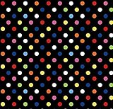 SheetWorld Fitted Square Playard Sheet 37.5 x 37.5 (Fits Joovy) - Primary Colorful Dots Black Woven 