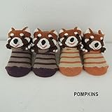 ポプキンズ レッサーパンダ 足型入りPOP UPソックス 9-12cm レンガ