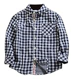 Plus Nao(プラスナオ) シャツ チェック 長袖 トップス 子供 キッズ ジュニア 幼児 男の子 ボーイ 男児 かわいい おしゃれ カジュアル レッ ネイビー 140cm