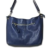 ラム革のような上質フェイクレザー使いのシンプルショルダーNV