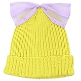 Grin Buddy チュールリボン ニットワッチキャップ【GF-8469】 (53cm, イエロー)