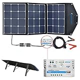 ACOPOWER 12V 105W 折り畳み式 ソーラーチャージャー ソーラーパネル 太陽光パネル　自作のソーラー発電　最適な小型・家庭用 チャージャーコントローラ付き