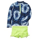 カーターズ Carter's ベビー 水着 ラッシュガード 紫外線カット UPF50+ Carter's Tie Dye Half-Zip Rashguard Set 18M (78-83cm)