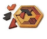 KINGZUO 六角形パズル 11ピース　知育玩具 木製 パターンブロック　積み木