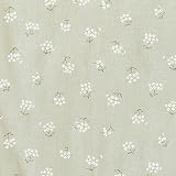 50cm単位販売 綿麻シーチング 生地 クレイン 花 フラワー 小花 花柄 コットンリネン 麻 ナチュラル (グリーン)