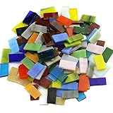 Pomcat色ガラスの混合130Pcs/200グラムモザイクタイルの装飾工芸2センチメートルの長方形