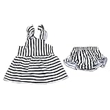 Cutelove 2017年新品　夏　子供　ベビー服　女の子　赤ちゃん　キャミドレス＆ショートパンツ　二点セット　100％コットン　　スカート　ストライプ　プリンセス