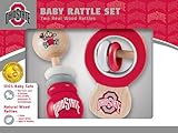 Ohio State Buckeyes Wooden Baby Rattle Set