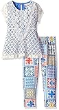 Rare Editions Little Girls' Lace to Periwinkle W Diamond Legging Set Ivory 6 [並行輸入品]