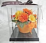 ハッピー ブーケ 黄色い カーネーション アレンジ プリザーブドフラワー ディ スプレイ用 ウィンナーケース 付