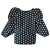 KINDOYO ベビー エプロン 長袖 防水 （ハンドタオルセット） お食事 お食事練習 お絵描き 粘土遊び などに最適 1-3歳の赤ちゃん (ブラック,M)