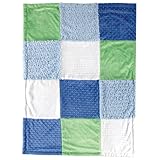 Hudson Baby Multi-Fabric 12-Panel Blanket, Blue by Hudson Baby