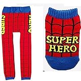 【ベビー】【くつした】【スパッツ】ベビー用品SUPER HERO２点セット★ニットスパッツ（80～90㎝）×くるぶしソックス(10～15cm）