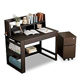 学習机 勉強机 学習デスク 天然木 桐 タモ材 机 デスク 棚 ラック チェスト 木製 幅100cm ダークブラウン