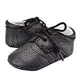 Domybest ベビーシューズ 春秋冬　レザー　11-13cm　ベルト付き　柔らかい　滑り止め底靴　赤ちゃん　子供　祝い お出かけ 日常生活 (11cm, ブラック)