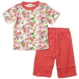 《定番》EIGHT CLUB(エイトクラブ)フライス半袖Tシャツ五分丈パンツさくらんぼ柄パジャマ 130cm/レッド NO.EI-162805