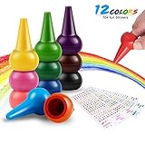 幼児用クレヨン、12色ペイント幼児用おもちゃSticksスタッカブル玩具クレヨン幼児キッズ用、、安全、非toxic-goes 704&nbsp;+ FUNステッカー、子Love Them