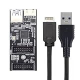 xiwai デュアルポート USB 3.0 19/20 ピンメスヘッダスプリッタ - Type-E ケーブルまたは 19/20 ピン PCBA タイプアダプタスプリッタハブ 5Gbps