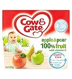 Cow & Gate Apple & Pear 100% Fruit with Vitamin C from 4-36 Months 4 x 100g (Pack of 2) - ビタミンCと牛＆ゲー