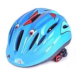 Shnin 軽量 サイクリング 自転車 用 ヘルメット キッズ ジュニア 子供 用 ダイヤル アジャスター 付き (ブルー目)