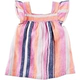 Carter's(カーターズ) フラッタースリーブストライプタンク ピンク トップス半袖Tシャツ 2歳【並行輸入】