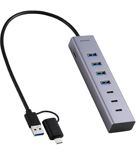 Amazon.co.jp: BSH4A120U3BK(ブラック) USB3.0セルフパワーハブ 4