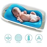 ベビーバス用品 可愛い 動物 型 沐浴サポートクッション 沐浴マット バスタブ 風呂楽しい 赤ちゃん 出産祝い (ブルー)