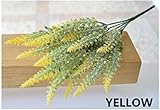 ロマンチックプロヴァンス装飾ラベンダーの花シルク人工花穀物装飾シミュレーションの水生植物-黄色
