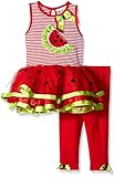 Rare Editions Baby Girls' Watermelon Tutu Legging Set Red/White 24 Months [並行輸入品]