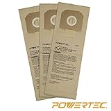 POWERTEC 75001 10-Gallon High Efficiency Filter Bags for DeWalt D27904/ Porter-Cable 7812 Dust Extra