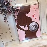 [NET-O] 母の日 エコー写真 思い出いっぱい Baby Bump 単品販売可 妊婦 ご懐妊 メモリアル写真立て サイズ プレゼント用ギフト箱セット (A4, ピンク フレーム＆ギフト箱セット)