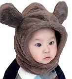 【SEBLES】 ベビー うさぎ 耳 ラビット ニット 帽 赤ちゃん 6カ月 ～ 4歳 全3色 サイズ M L クロスセット (ブラウン,M)