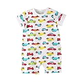 Baby Nest 夏 ベビー服 半袖ロンパース 女の子 男の子 肩ボタン フルプリント コットン カー 9-12M