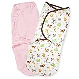 Summer Infant Kiddopotamus SwaddleMe Cotton, 2 Pack, Large, Pink/Graphic by Summer Infant [並行輸入品]