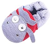 C-Princess 子供靴 ベビーシューズ ファーストシューズ 赤ちゃん 新生児靴 滑り止め 室内履き 柔らかい 動物デザイン かわいい 出産お祝い (12cm, Cグレー)