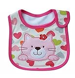 Reedoo 赤ちゃん コットン よだれかけ 防水　生地 綿 ベビー スタイ ビブ　保育園準備に お食事スタイ　動物柄　 かわいい　 ベビー用品　子供　男の子 女の子　タオル パイル　新生児　（ねこ）