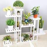 端まで フラワーラック ホワイトソリッドウッドフラワーラックマルチ肉マルチ階建てリビングルームバルコニーフロアウッドシンプルモダンインテリアフロア ( 色 : With wheels )