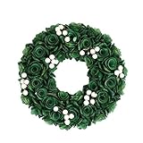 彩か SAIKA クリスマスリース M 緑 グリーン インテリア用 玄関飾り シック CXO-202Mg Wreath-Wooden roll & Berry M Green