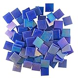 Jennifer's Mosaics 3/4-Inch Iridized Venetian Style Glass Mosaic Tile, Dark Blue, 8-Ounce [並行輸入品]