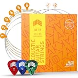 MOOZAK アコースティックギター弦 80/20ブロンズ Light 12-53｜Hex Core & PUコーティング採用｜明るくクリアな音色・長寿命｜予備1弦・2弦・ピック・クロス付き