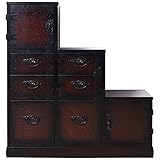 大川家具 アビライト 日本製 タンス 民芸調シリーズ 階段タンス 右下がり MN0037