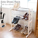 高さが変えられる4段シューズラック JU-931-BK (ブラック)